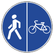 Дорожный знак 4.5.5 «Пешеходная и велосипедная дорожка с разделением движения» (металл 0,8 мм, II типоразмер: диаметр 700 мм, С/О пленка: тип А коммерческая)
